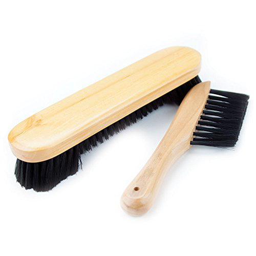 Durable Billiards 9 Inch Wooden Pool Table and Rail Brush Set Cleaner Cleaning